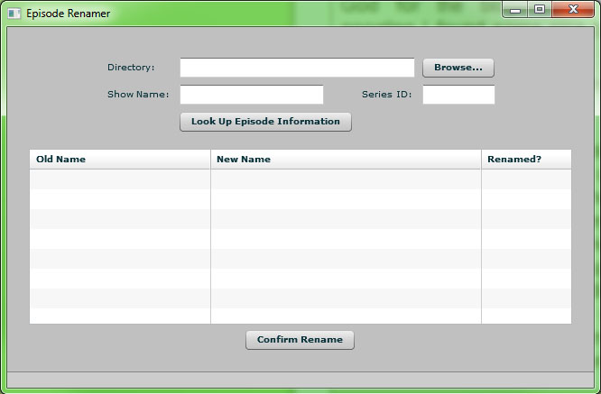 Episode Renamer Screen